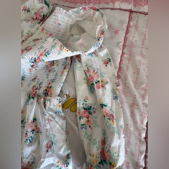 18, Janie and Jack Floral Smocked Romper NWT - Picture 16 of 17